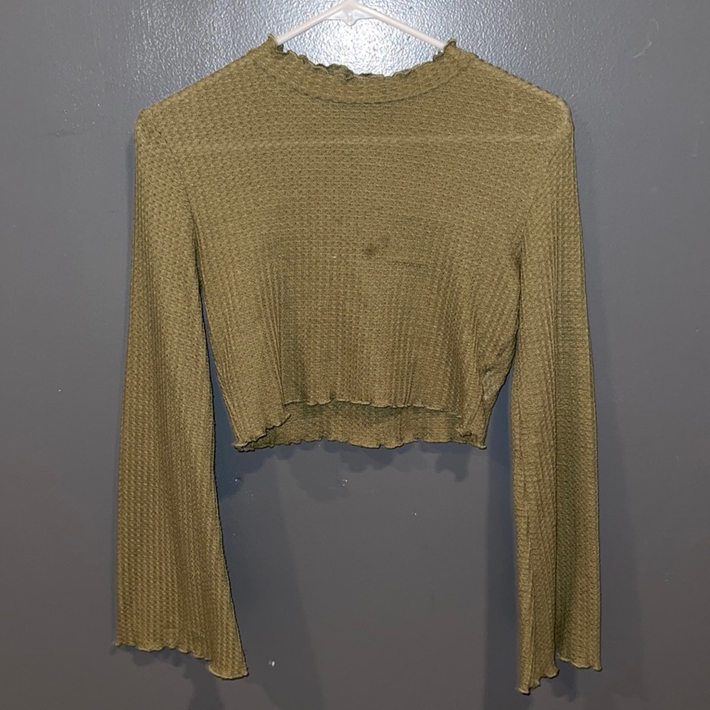 shein long sleeve crop top, size small.